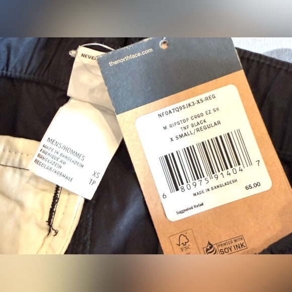 The North Face Ripstop Cargo Shorts Hiking Mens XS Black Quick Dry Belted 28 NWT - Picture 4 of 12